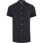 River Island Mens Feather Short Sleeve Muscle Fit Shirt