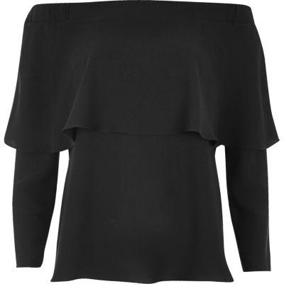 River Island Womens Deep Frill Bardot Top