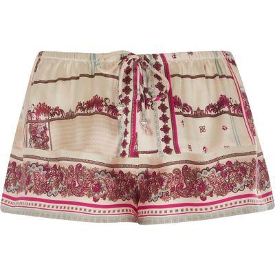 River Island Womens Spliced Floral Pajama Shorts