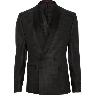 River Island Mens Metallic Houndstooth Skinny Suit Jacket