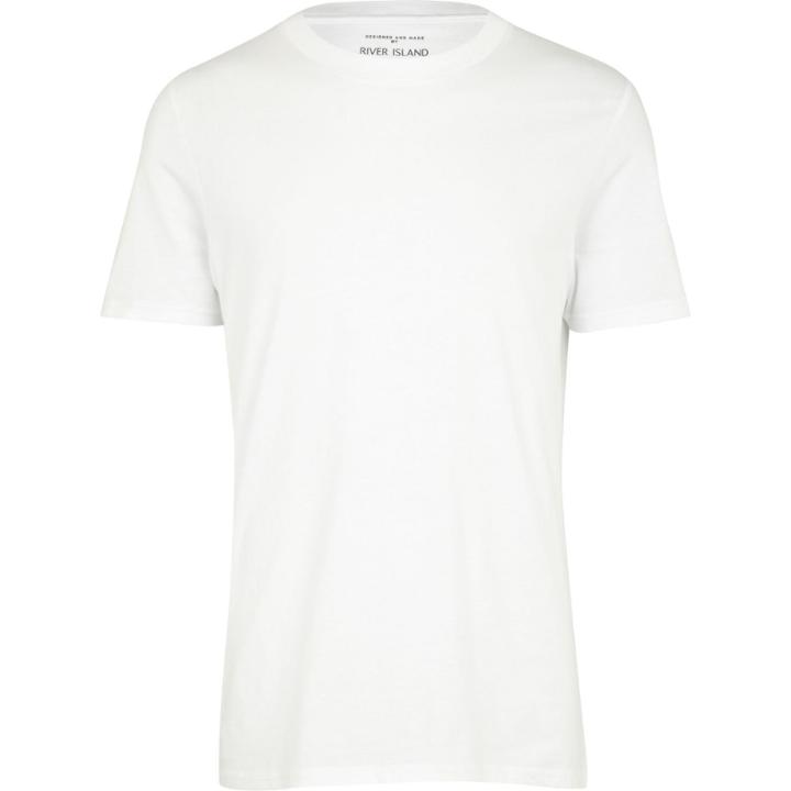 River Island Menswhite Plain Short Sleeve T-shirt