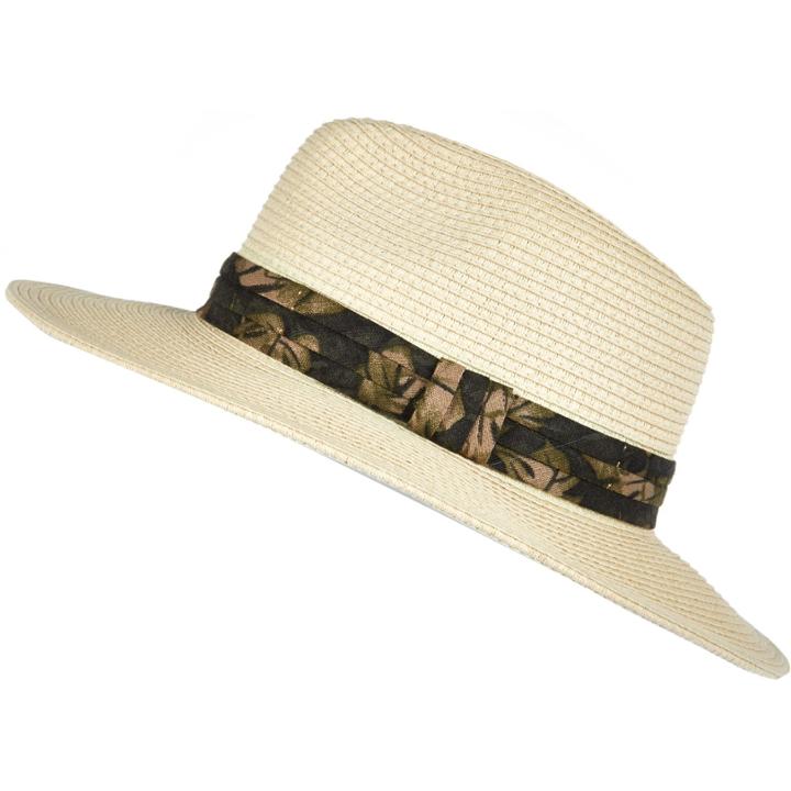 River Island Mensbrown Floral Trim Fedora Hat