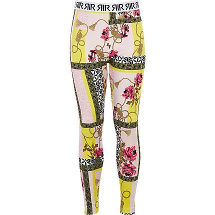 River Island Girls Mixed Print Scuba Leggings
