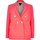 River Island Womens Plus Neon Double-breasted Blazer