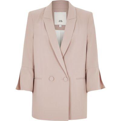 River Island Womens Dark Split Sleeve Blazer