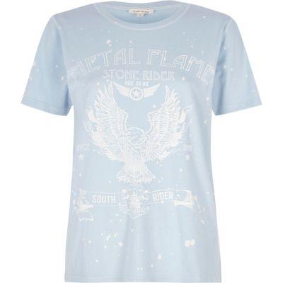 River Island Womens 'metal Flame' Band Print T-shirt