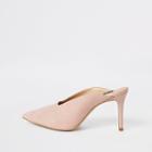 River Island Womens Leather Square Cut Out Mules