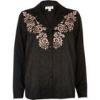 River Island Womens Jacquard Shirt With Floral Embroidery
