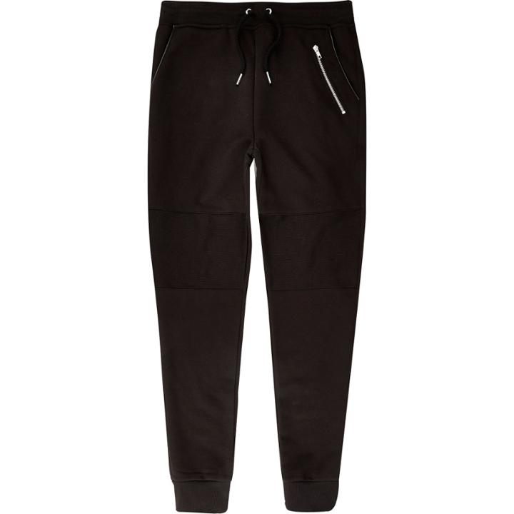 River Island Mensblack Biker-style Joggers