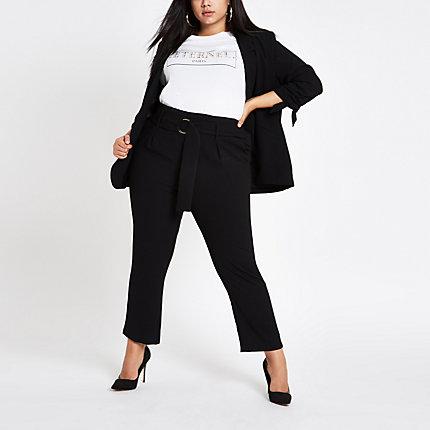 River Island Womens Plus Ring Tie Belt Cigarette Pants