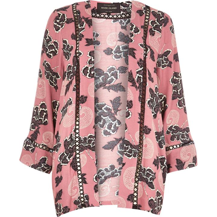 River Island Womens Floral Print Kimono Jacket