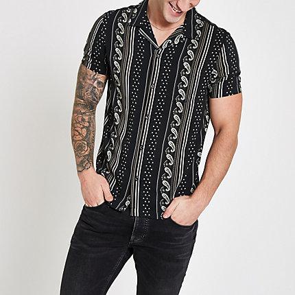 River Island Mens Aztec Short Sleeve Shirt
