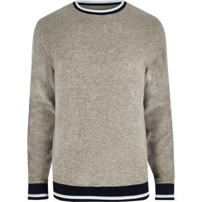 River Island Mens Tipped Towel Sweatshirt