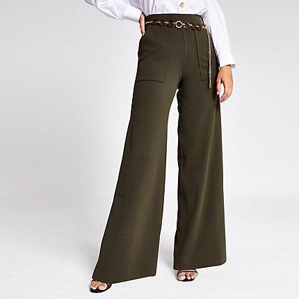 River Island Womens Belted Wide Leg Trouser