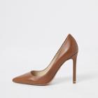 River Island Womens Plush Leather Court Shoes