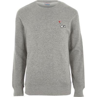 River Island Mens Marl Jack And Jones Snoopy Sweatshirt