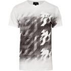 River Island Mens White Mono Geo Print Fade T-shirt