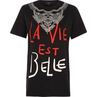 River Island Womens Studded Necklace Boyfriend T-shirt