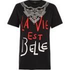 River Island Womens Studded Necklace Boyfriend T-shirt