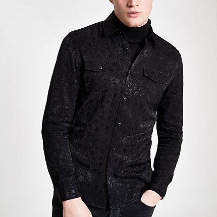 River Island Mens Jacquard Button-down Shirt