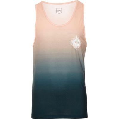 River Island Mens And Coral Fade Print Vest