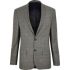 River Island Mens Checked Skinny Fit Travel Suit Jacket