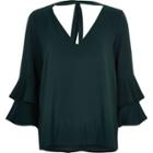 River Island Womens Trumpet Sleeve Top