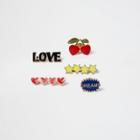 River Island Womens Gold Tone Love Cherry Brooch Pack