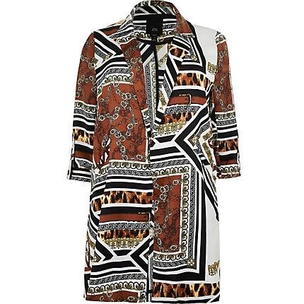 River Island Womens Plus Printed Longline Blazer