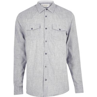 River Island Mens Crosshatch Western Shirt