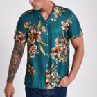 River Island Mens Short Sleeve Floral Print Shirt