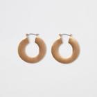 River Island Womens Gold Colour Matte Flat Hoop Earrings