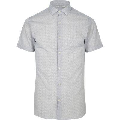River Island Menswhite Patterned Jack & Jones Premium Shirt