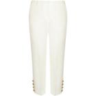 River Island Womens Plus White Button Trim Cigarette Pants