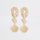 River Island Womens Gold Colour Shell Drop Earrings