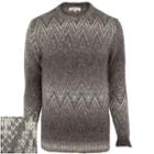 River Island Mensgrey Geometric Ombre Sweater