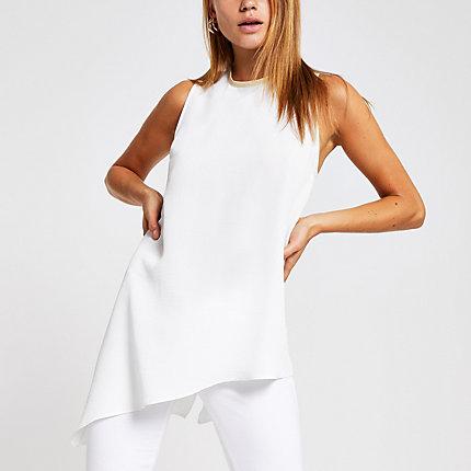 River Island Womens White Asymmetrick Top