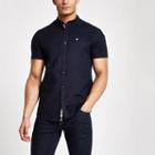 River Island Mens Stretch Oxford Short Sleeve Shirt