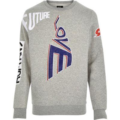 River Island Mens Christopher Shannon Slogan Sweatshirt