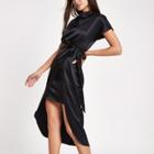 River Island Womens Tie Waist Side Split Midi Dress