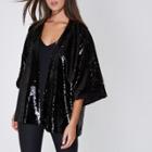 River Island Womens And Gold Sequin Embellished Kimono