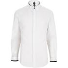 River Island Mens White Mono Long Sleeve Slim Fit Shirt