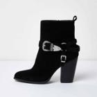 River Island Womens Western Buckle Ankle Boots