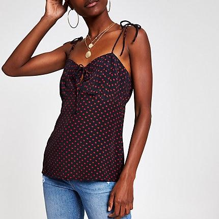 River Island Womens Print Tie Cami Top