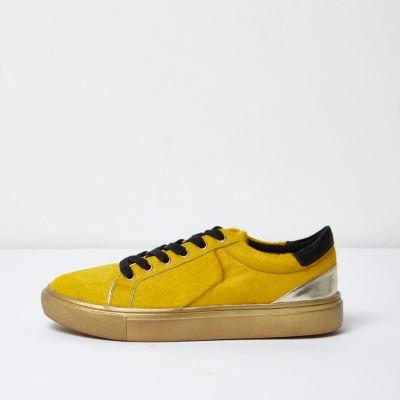 River Island Womens Pony Hair Platform Trainers
