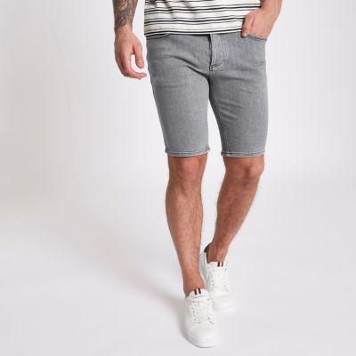 River Island Mens Smokey Skinny Denim Shorts