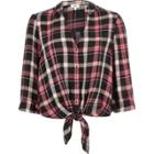River Island Womens Check Tie Front Shirt