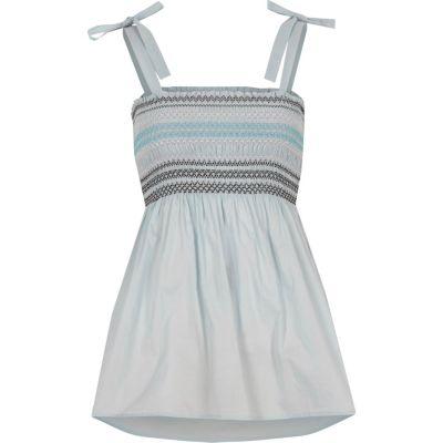 River Island Womens Shirred Tie Shoulder Top