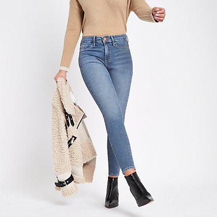River Island Womens Denim Molly Mid Rise Jeggings