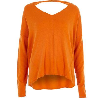River Island Womens Twist Back V Neck Sweater